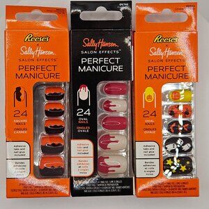 3 pk Sally Hansen Salon Effects Perfect Manicure Press On Halloween Nails